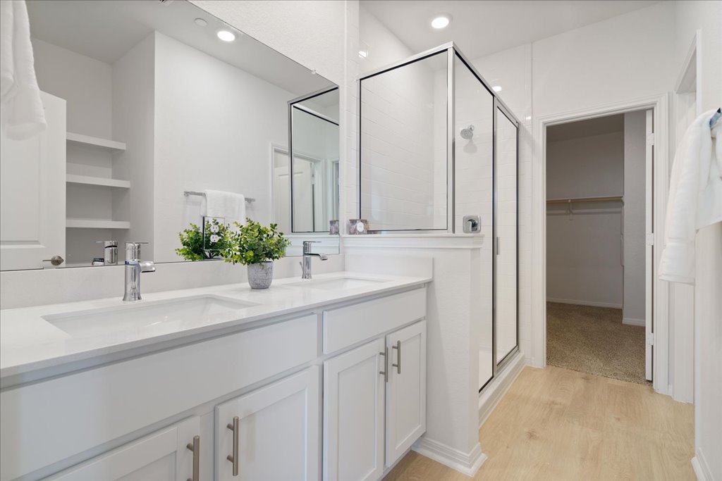 2513 Caleb Asher Loop Round Rock, TX 78665 - Photo 33 of 40 a bathroom with a sink and a mirror
