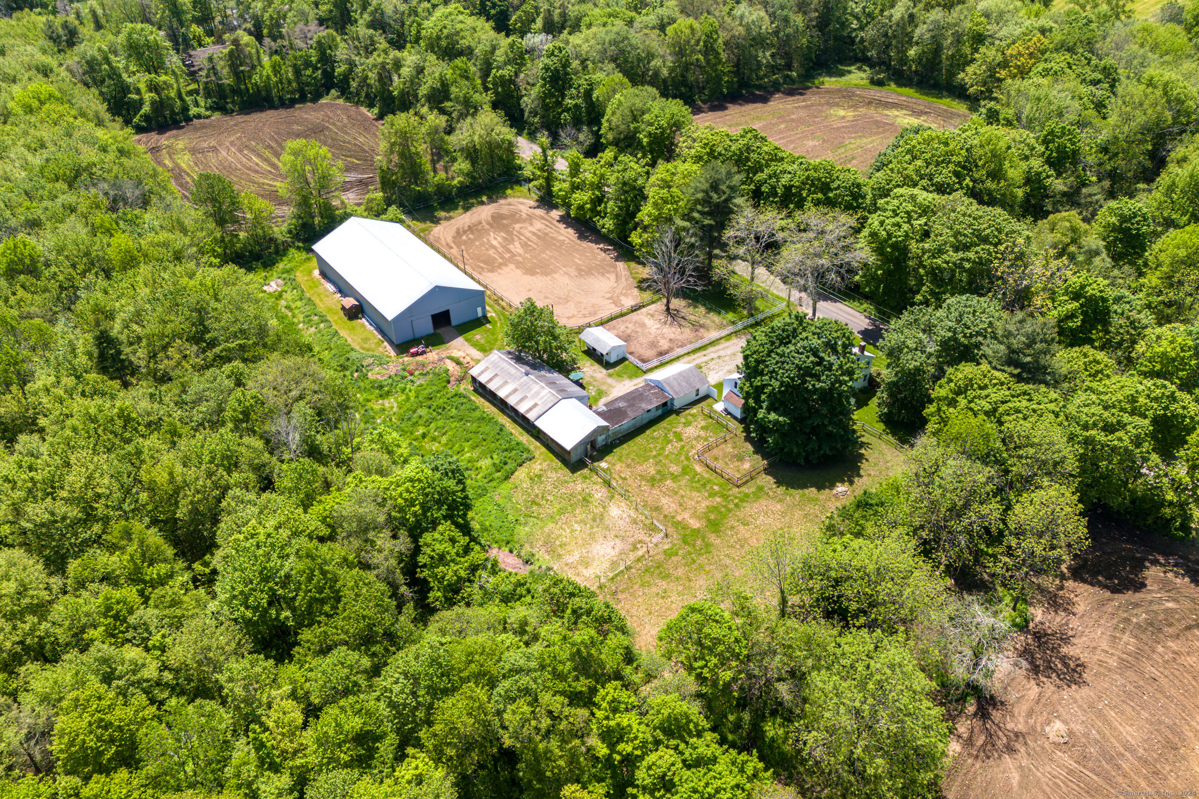 402 Perrin Road Woodstock, CT 06281 - Photo 37 of 40 an aerial view of a house with yard swimming pool and outdoor seating