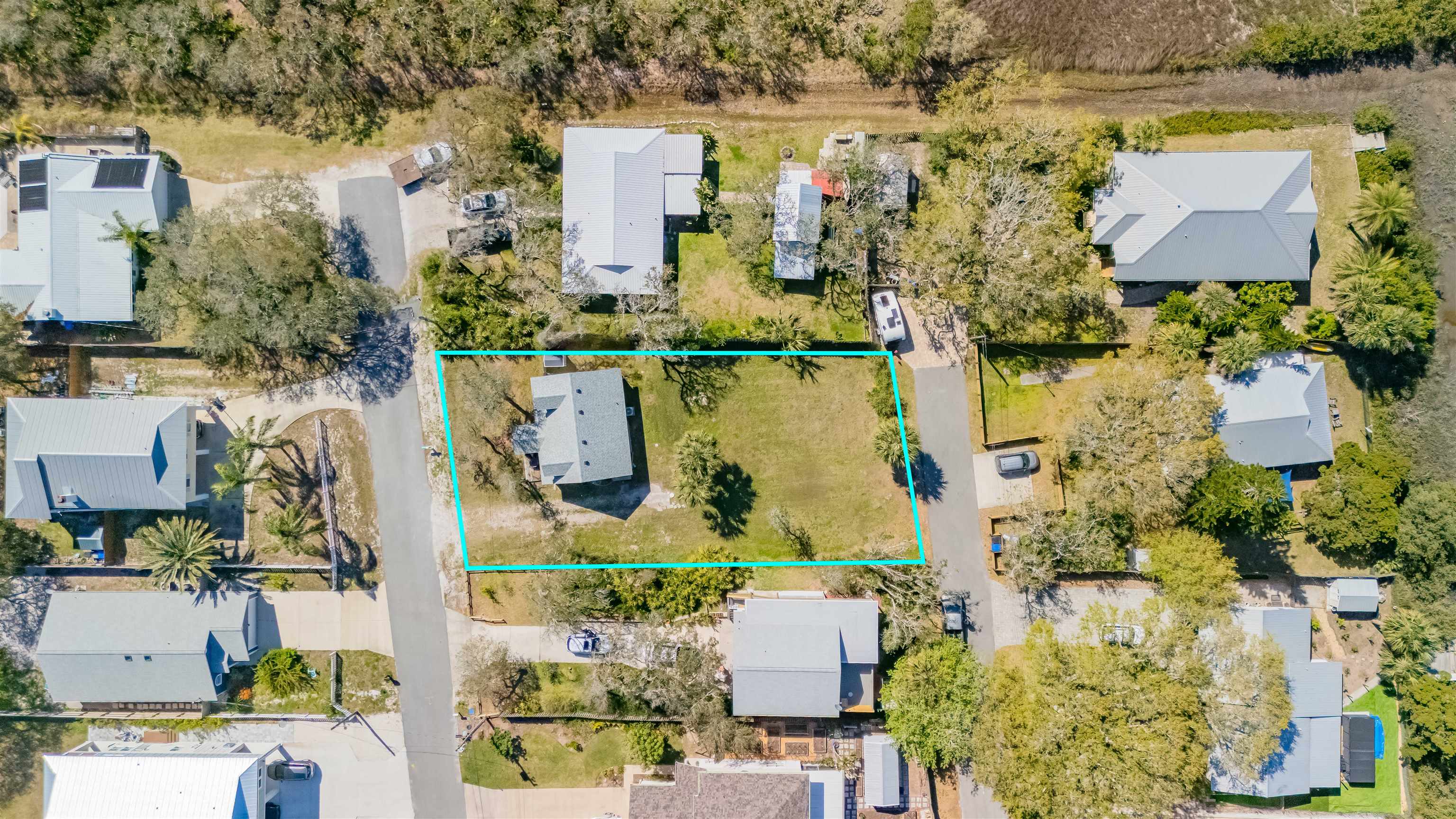 6659 Brevard Street St. Augustine, FL 32080 - Photo 20 of 27 an aerial view of a city with houses