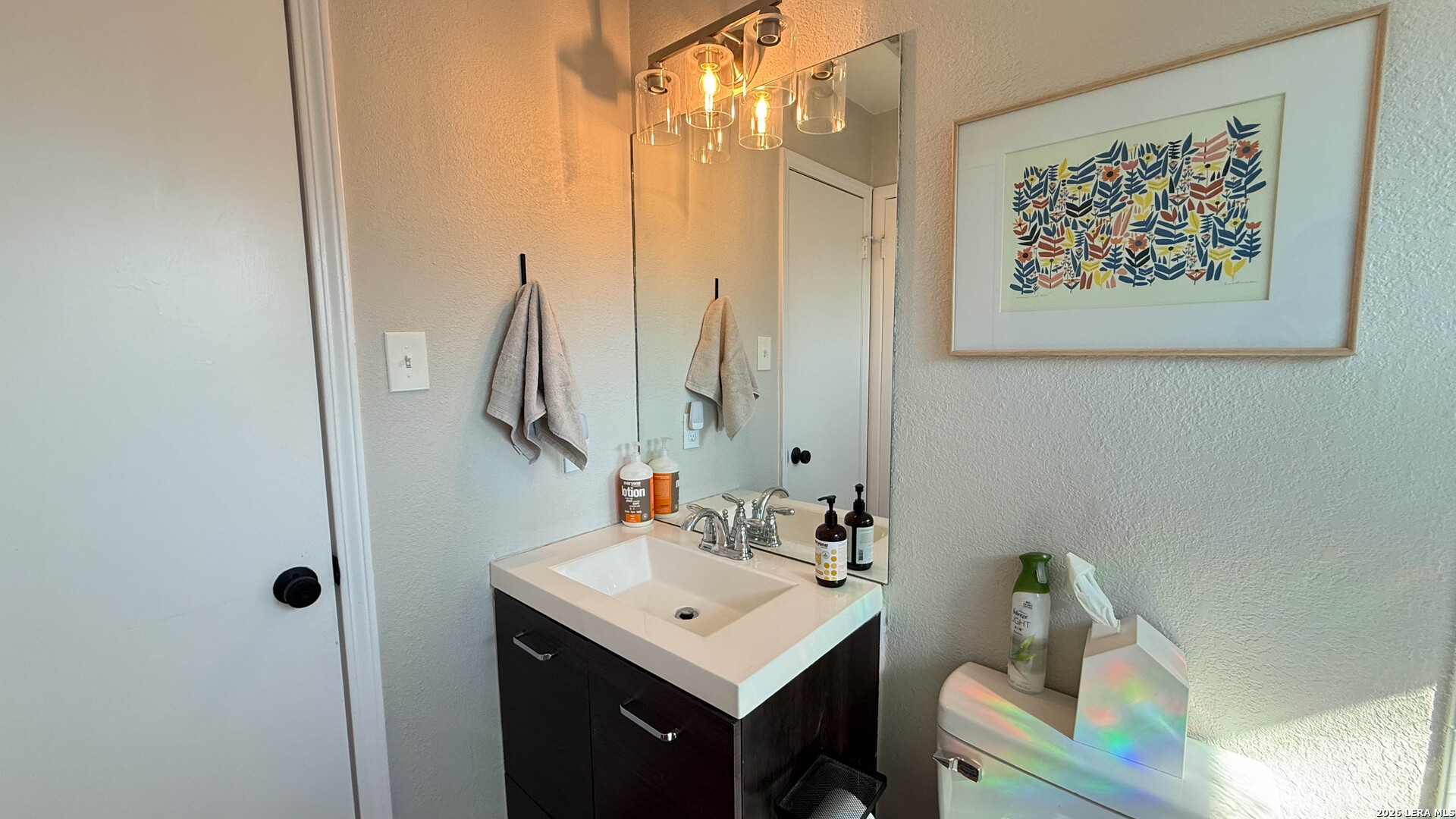 8505 Spring Valley Drive Austin, TX 78736 - Photo 29 of 49 a bathroom with a sink vanity and a mirror