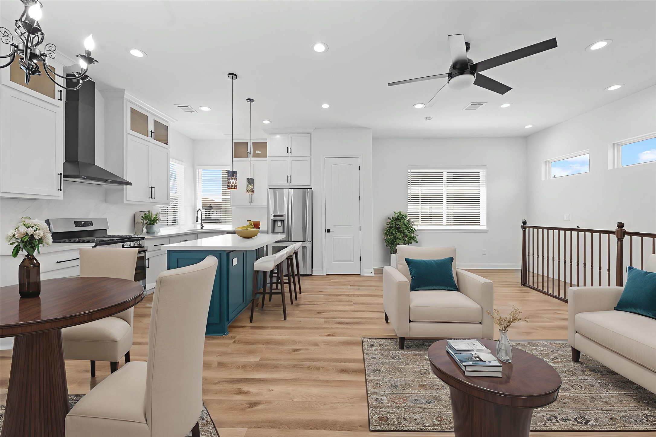 2303 Wipprecht Street Houston, TX 77020 - Photo 26 of 26 a living room with kitchen island furniture and a view of kitchen