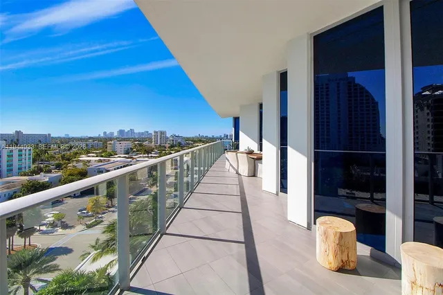 a view of balcony with ocean view