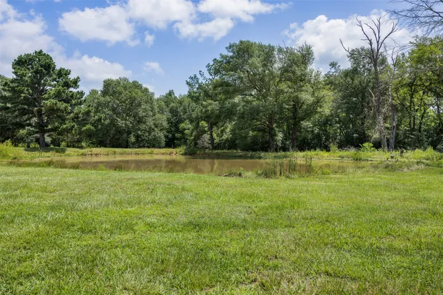 a view of outdoor space with swimming pool and green space