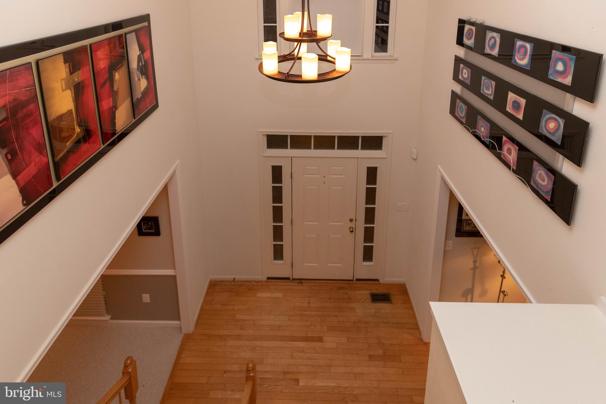 Dramatic two story foyer