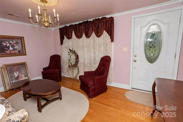 an empty room with a bench