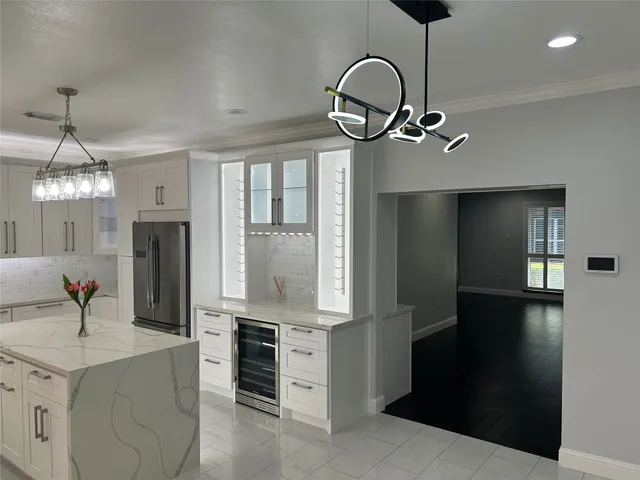 a view of a kitchen from the kitchen