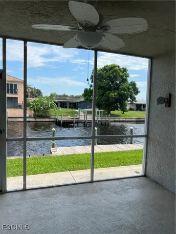 a view of a terrace with yard