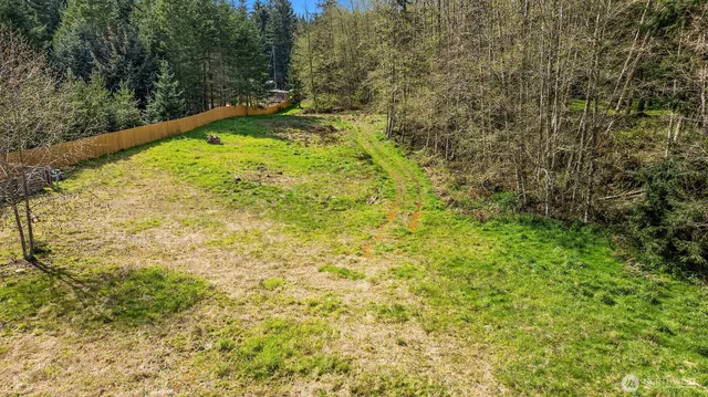 a view of an outdoor space and mountain view