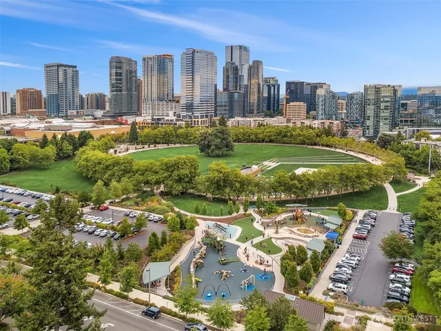 a view of a lake with a mountain in the background
