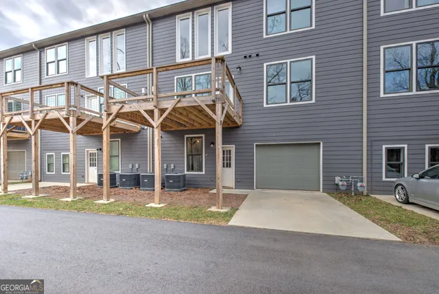 a front view of a building with multiple windows