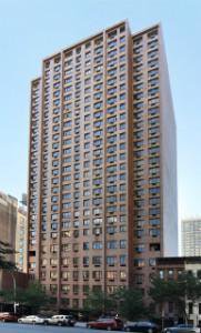 a front view of a building