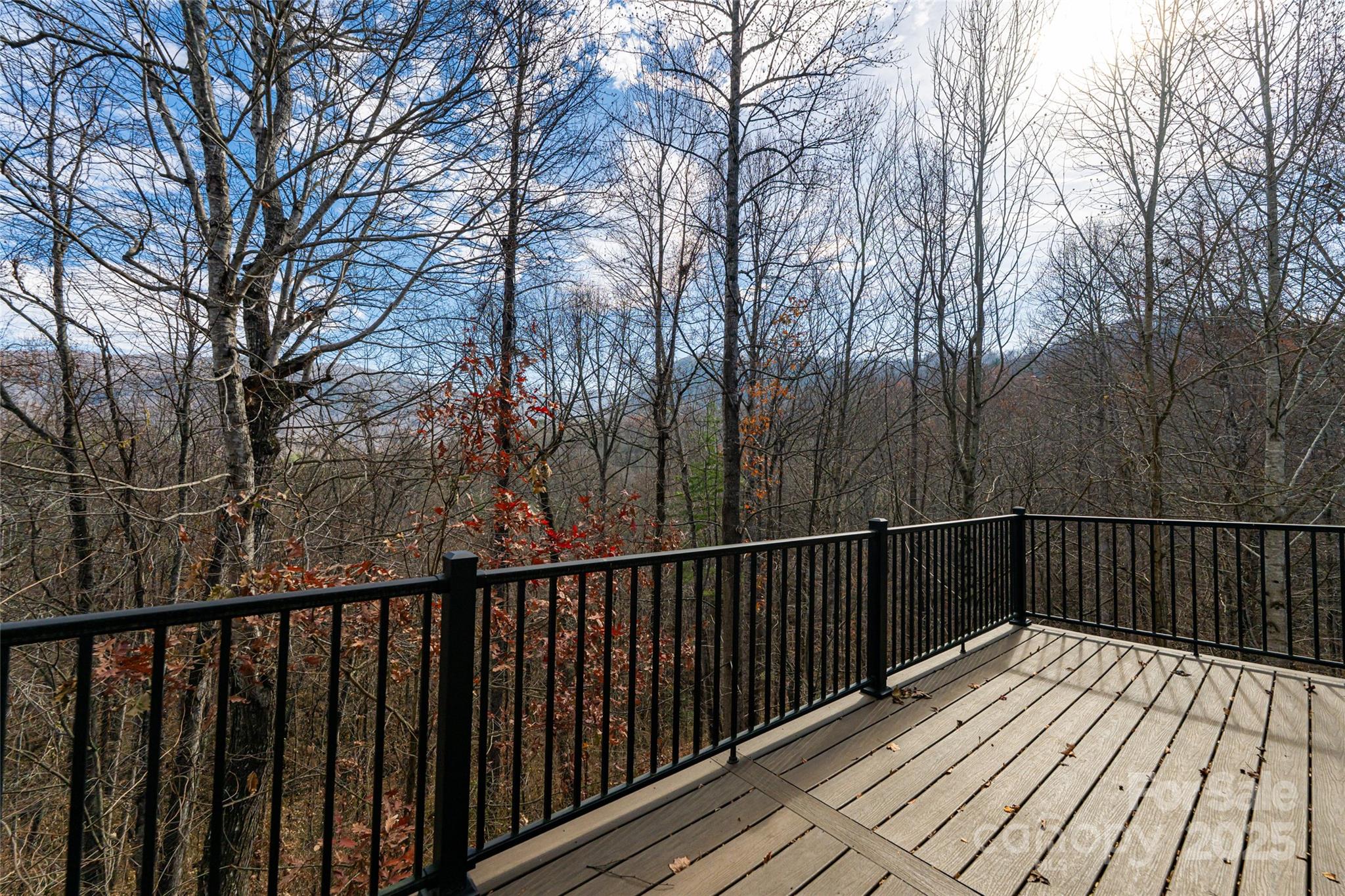 98 Sovereign Lane Fairview, NC 28730 - Photo 22 of 42 a view of balcony with wooden floor and fence