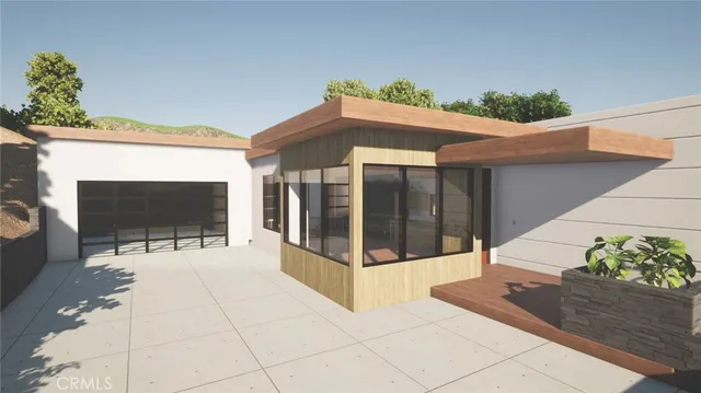 a view of a balcony with furniture