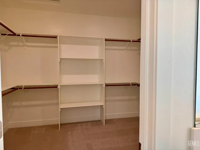 a view of an empty walk in closet