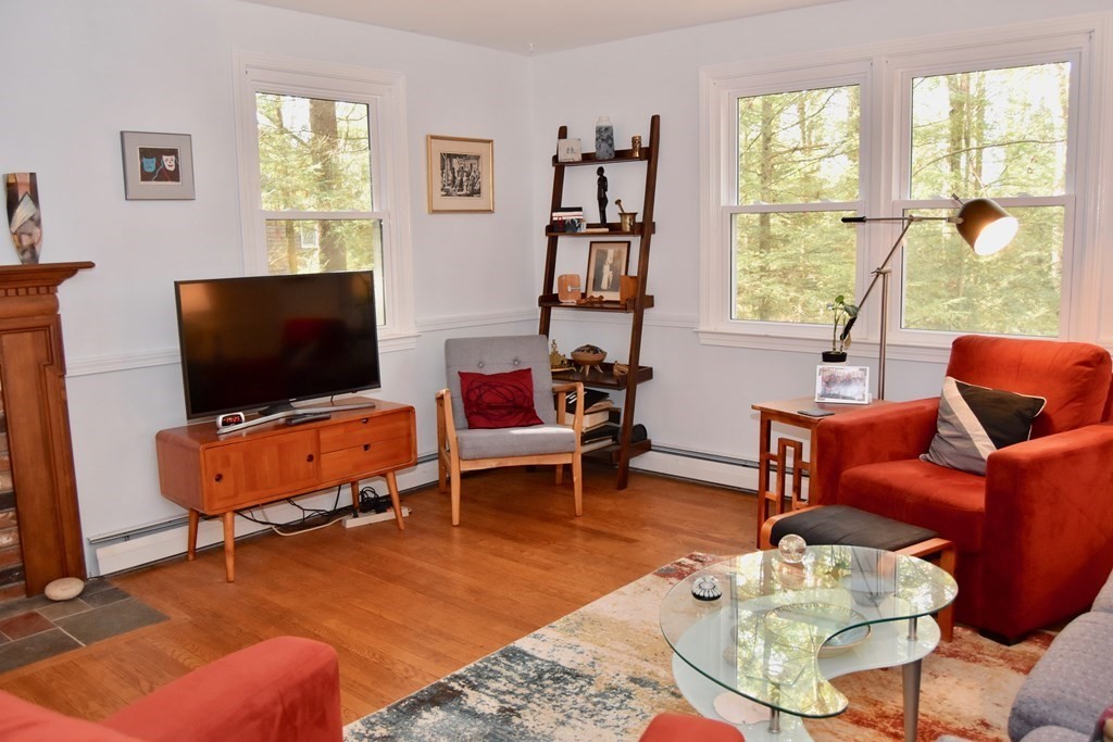 227 Heatherstone Road Amherst, MA 01002 - Photo 5 of 42 a living room with furniture a flat screen tv and a window
