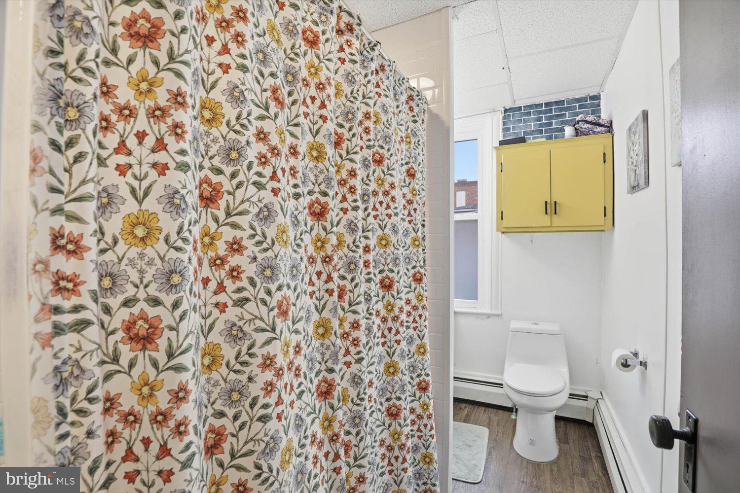 133 West High Street Manheim, PA 17545 - Photo 23 of 36 a bathroom with a toilet and a shower curtain