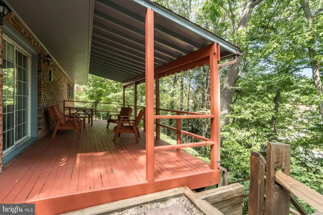 a view of porch with seating space