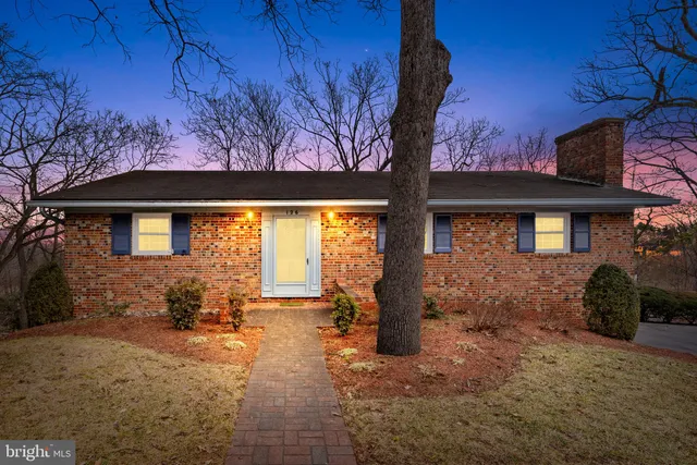 a front view of a house with patio