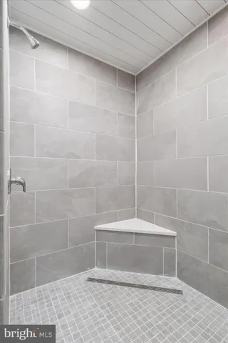 a bathroom with a sink and a shower
