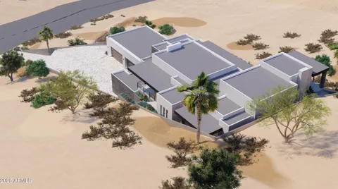 an aerial view of a house