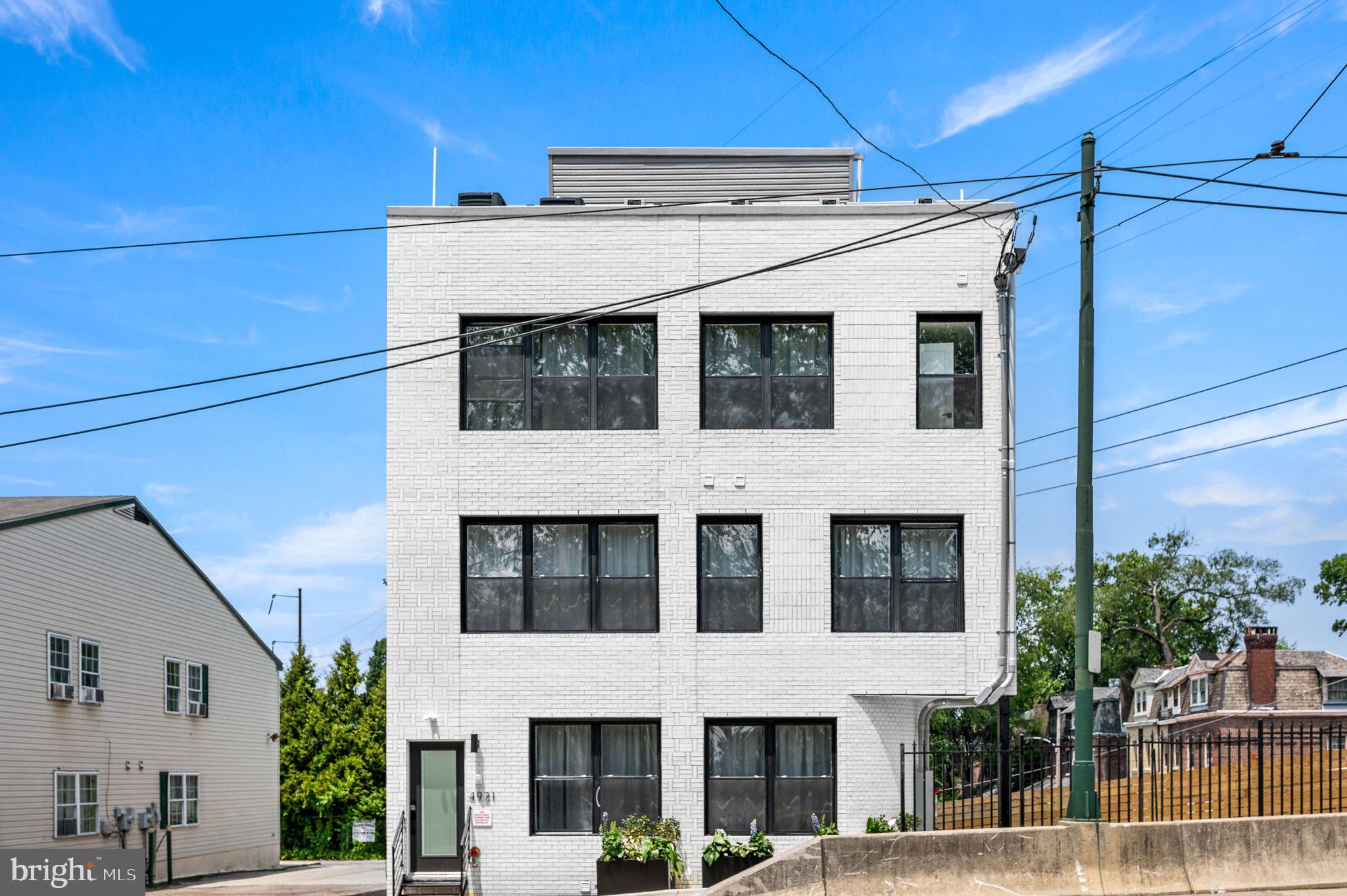 a view of a white building