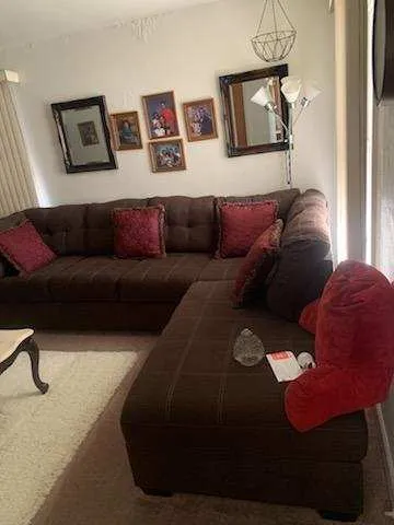 a living room with furniture and a couch