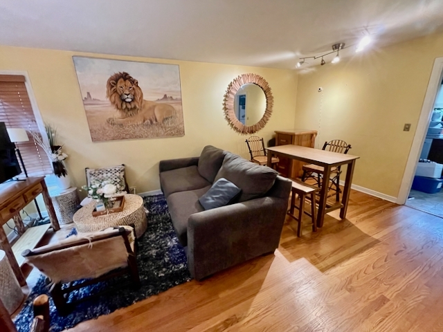 511 1/2 1/2 Ridge Road Wilmette, IL 60091 - Photo 6 of 20 a living room with furniture and a mirror