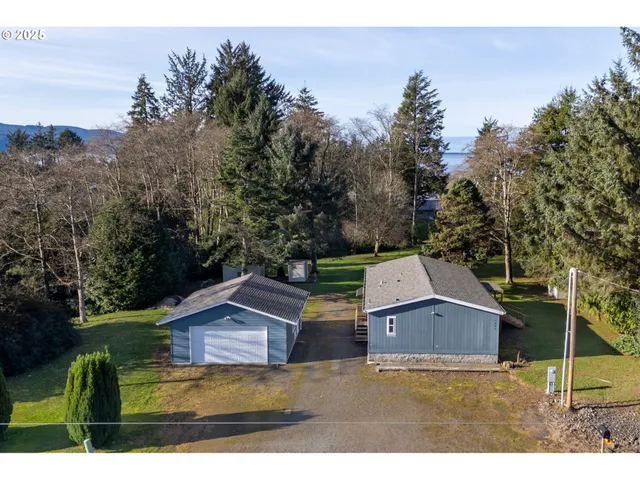 an aerial view of a house