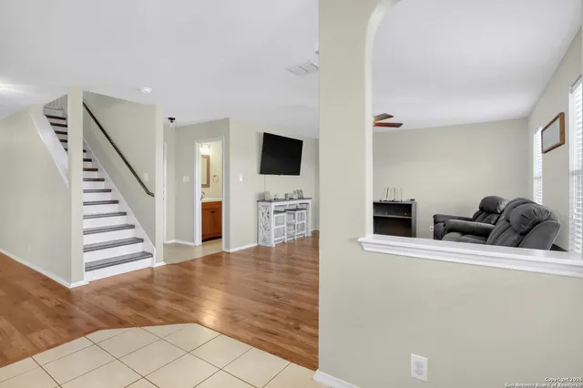 a view of a livingroom with a fireplace