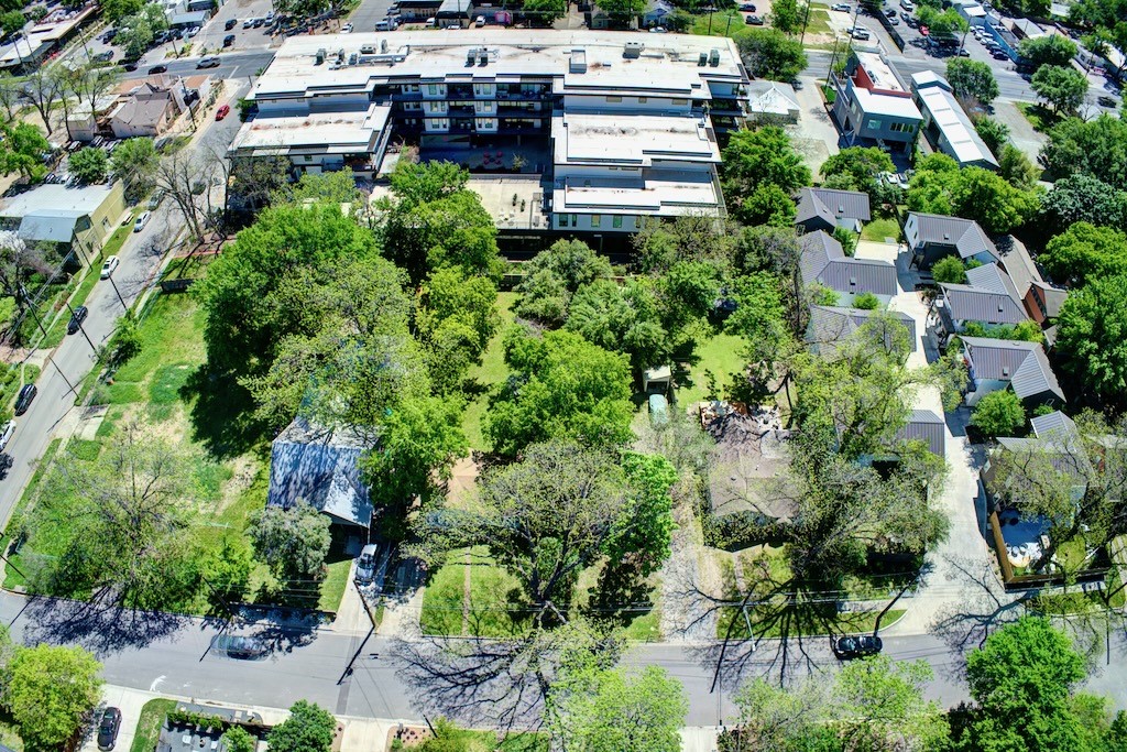 an aerial view of multiple house