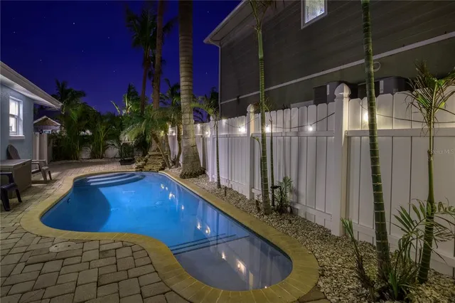 a swimming pool with yard