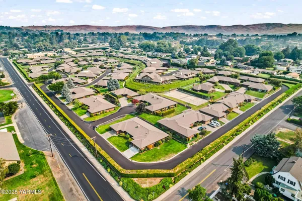 an aerial view of a city