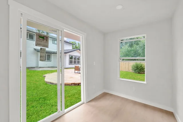a view of an entryway with a garden
