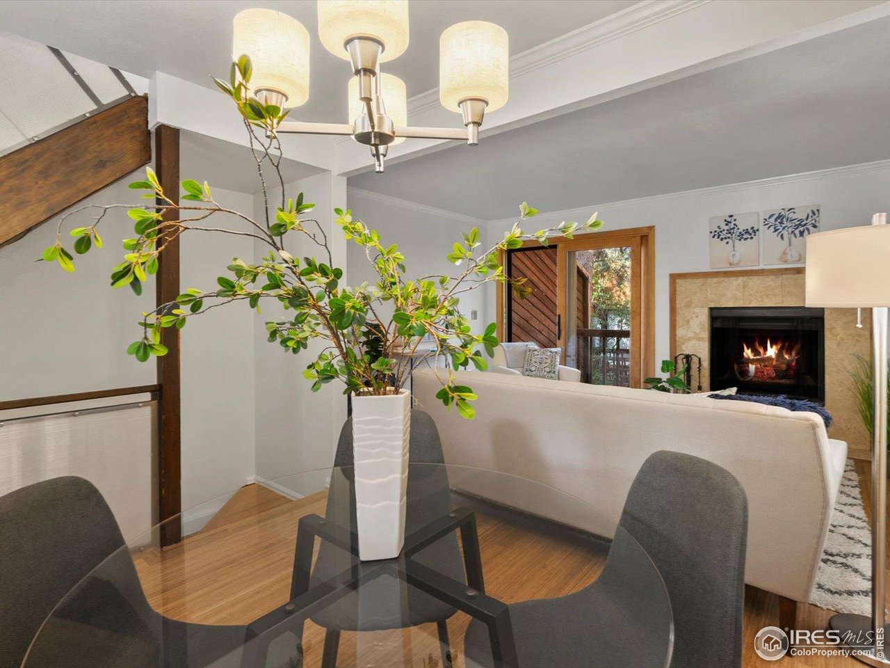 3345 Hickok Place Boulder, CO 80301 - Photo 12 of 34 a living room with furniture potted plant and a fireplace