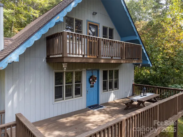 a front view of a house with balcony