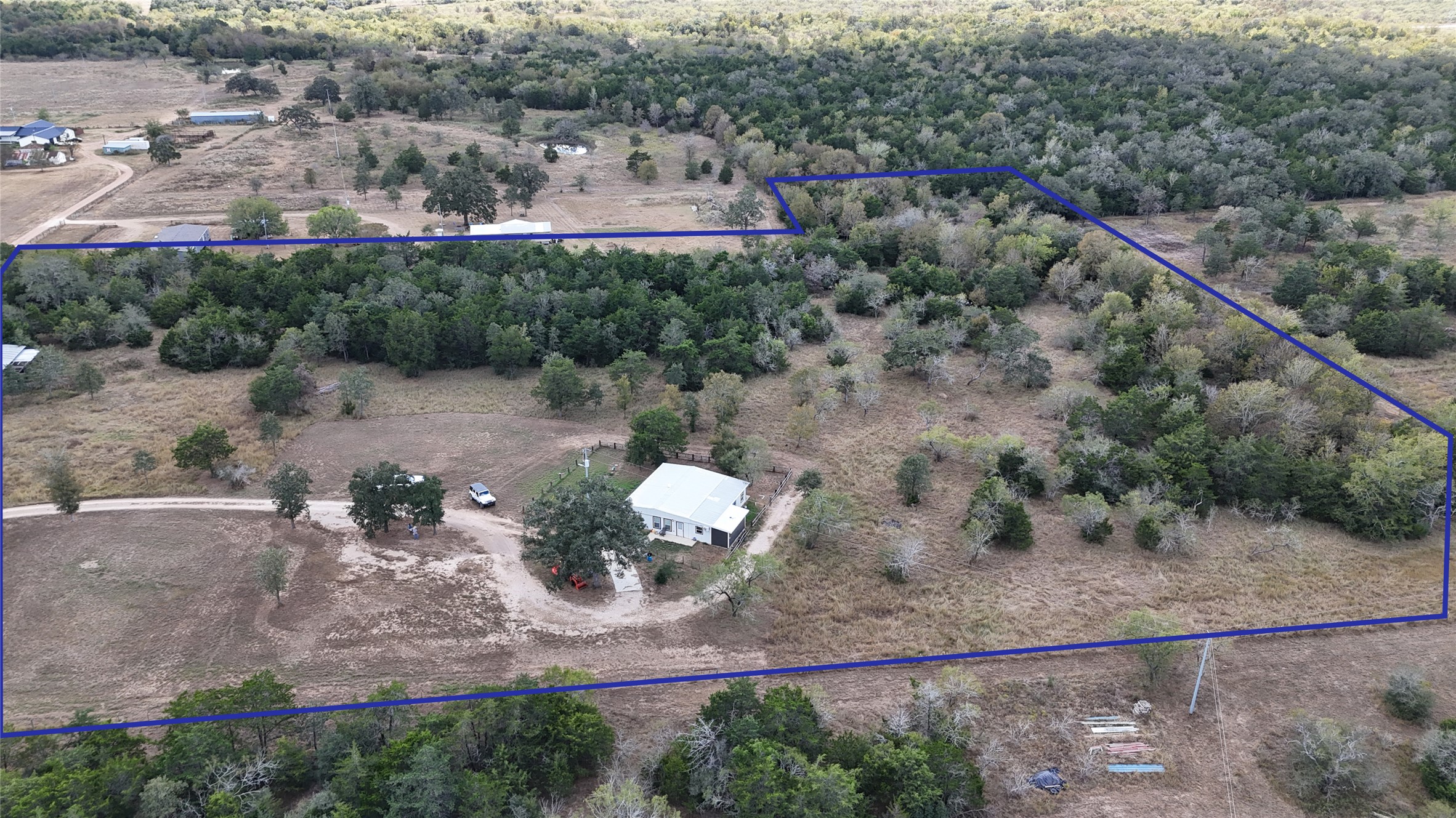 991 Kovar Road, Unit D Flatonia, TX 78941 - Photo 7 of 15 Aerial view with property parcel outlined