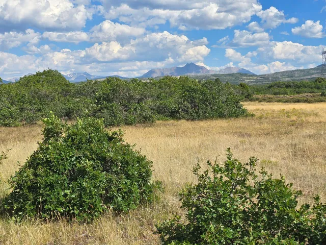 a view of an outdoor space and mountain view