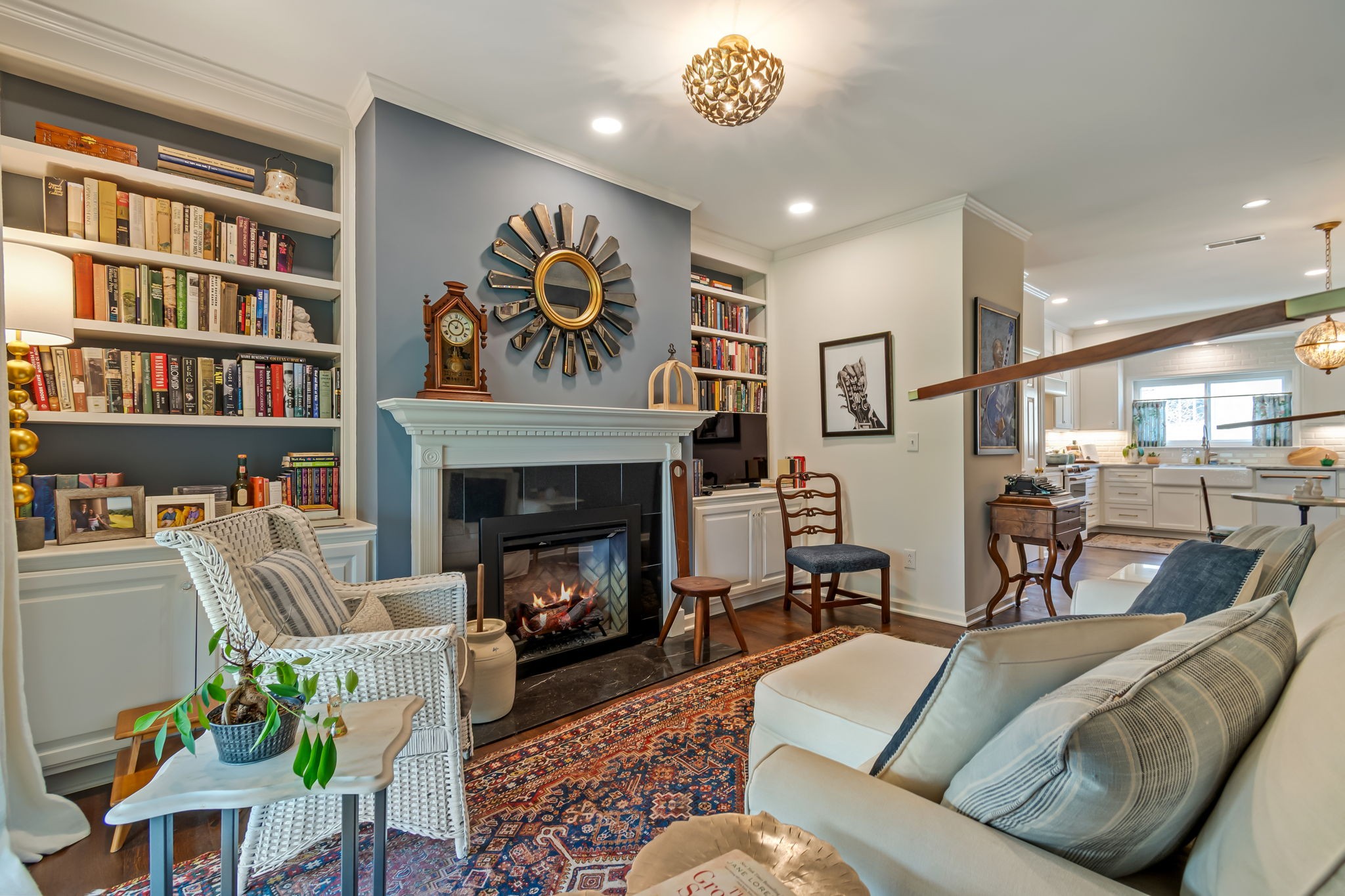 4487 Post Place, Unit 12 Nashville, TN 37205 - Photo 23 of 39 a living room with furniture and a fireplace