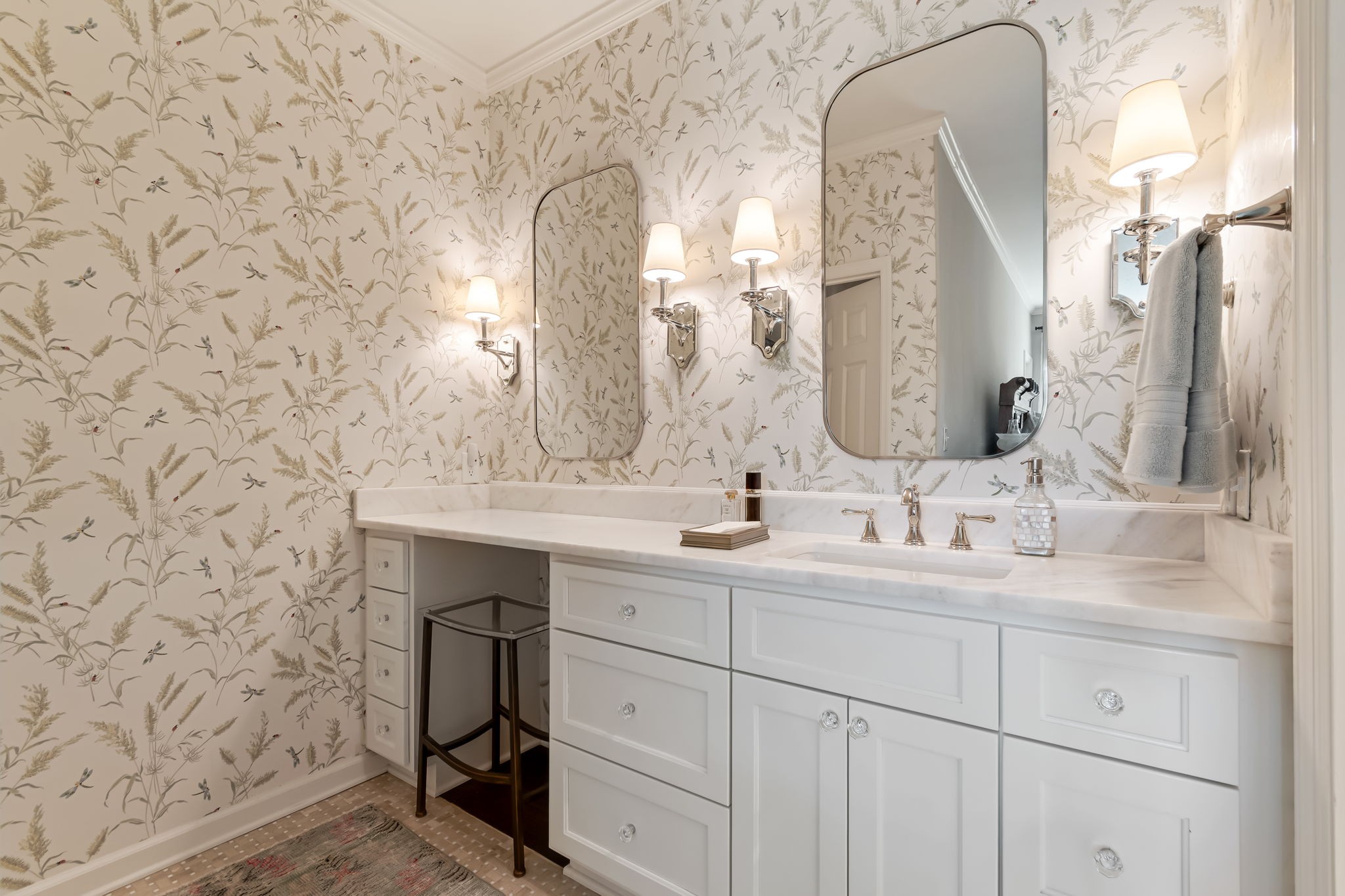 4487 Post Place, Unit 12 Nashville, TN 37205 - Photo 35 of 39 a bathroom with a double vanity sink and a mirror