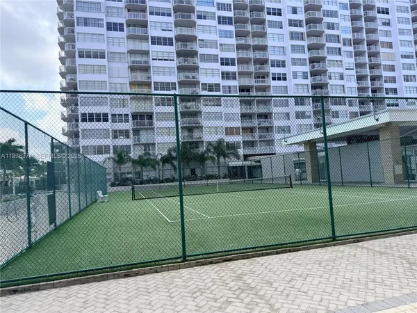 a view of a green building
