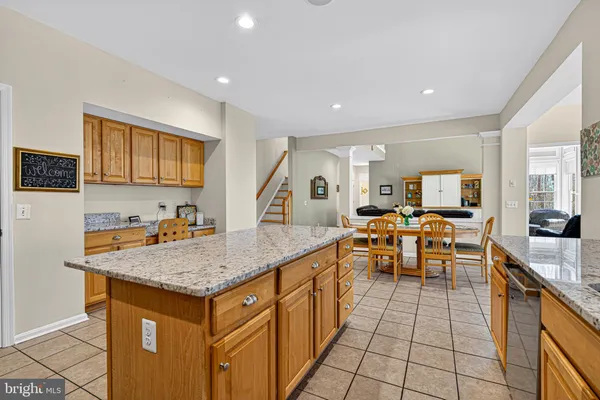 a large kitchen with lots of counter and space