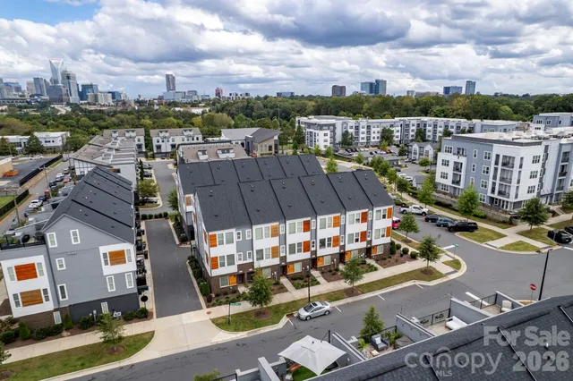 an aerial view of a city