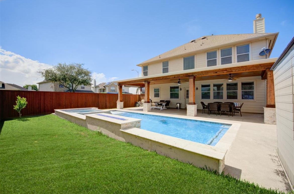 1923 Kaitlyn Drive Houston, TX 77049 - Photo 12 of 22 a view of a house with swimming pool and a yard