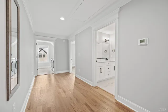 a front view of a white building