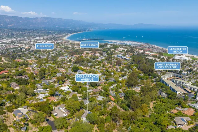 an aerial view of multiple house