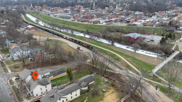 a view of swimming pool from a balcony