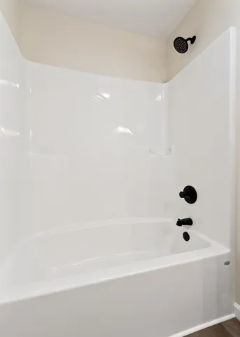a bathroom with a bathtub