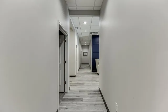 a view of workspace with a sink