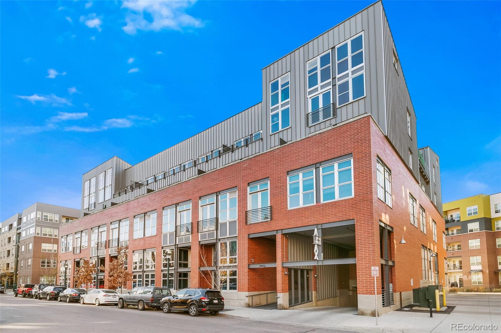 a front view of a building