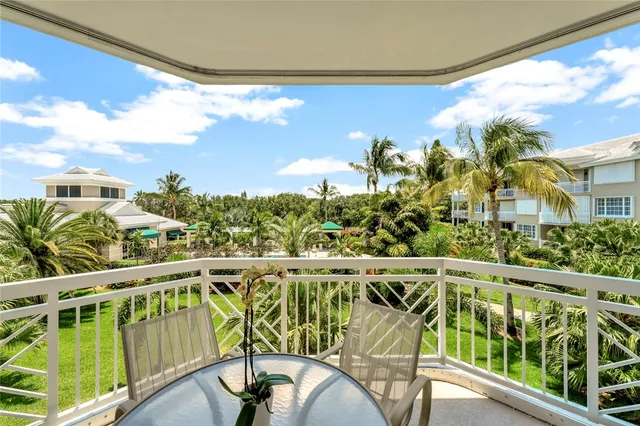 a view of a balcony with lake view